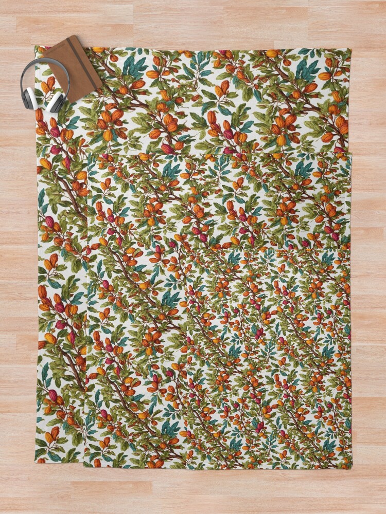 Thumbnail 5 of 6, Throw Blanket, Abstract Pecan Tree pattern designed and sold by DJALCHEMY.