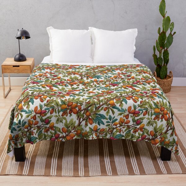 Abstract Pecan Tree pattern Throw Blanket
