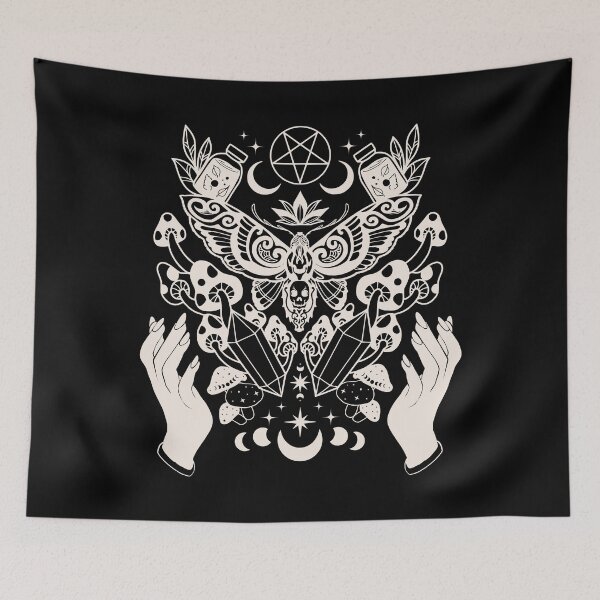 Item preview, Dark Celestial Witchy Magic Moon Phases Luna Moth designed and sold by HayleeDesigns.