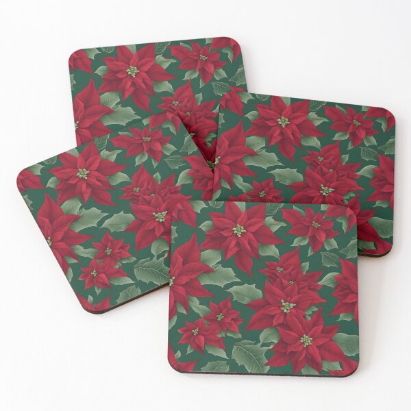 Item preview, A seamless pattern of elegant poinsettia flowers designed and sold by theredsharp.