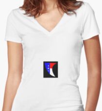 NC Surfboard Fin Decal Women's Fitted V-Neck T-Shirt