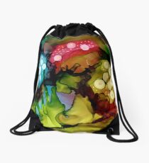 Three Mushrooms Drawstring Bag