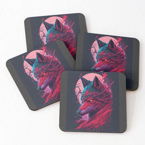 Item preview, A detailed illustration face evil ninja wolf designed and sold by Miriamgreene.