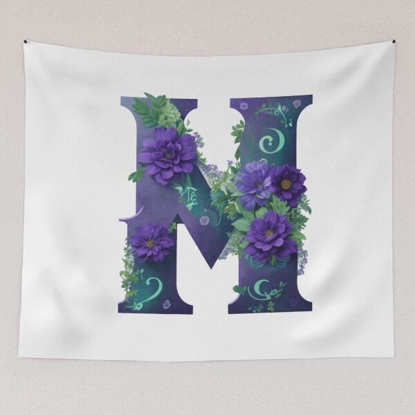 Item preview, Letter M art floral designed and sold by Kodchaporn-P.