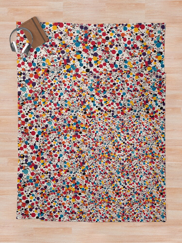Thumbnail 5 of 6, Throw Blanket, Colorful Dots and Lines pattern designed and sold by DJALCHEMY.