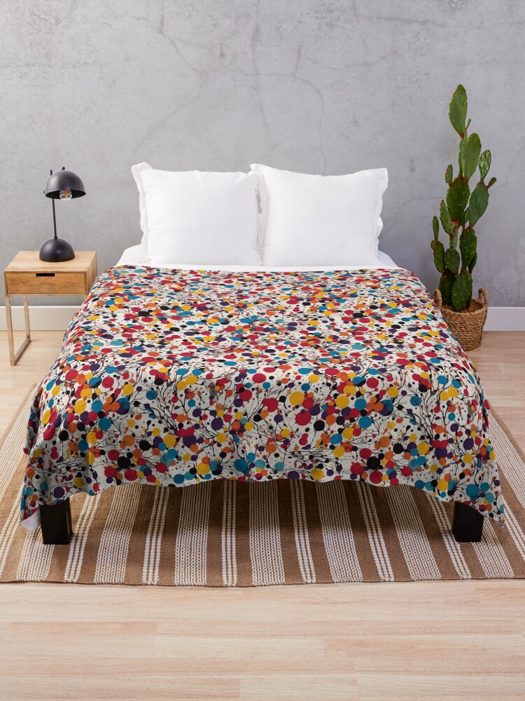 Thumbnail 1 of 6, Throw Blanket, Colorful Dots and Lines pattern designed and sold by DJALCHEMY.