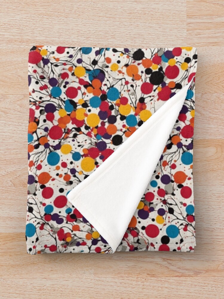 Thumbnail 3 of 6, Throw Blanket, Colorful Dots and Lines pattern designed and sold by DJALCHEMY.