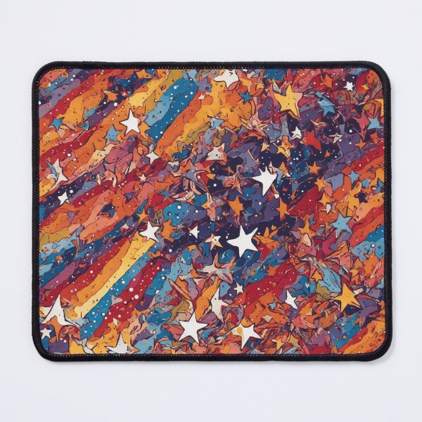 Item preview, Colorful Stripes and Stars pattern designed and sold by DJALCHEMY.