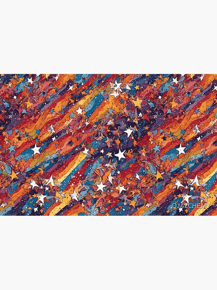 Thumbnail 2 of 2, Laptop Sleeve, Colorful Stripes and Stars pattern designed and sold by DJALCHEMY.