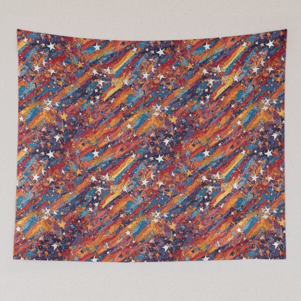 Item preview, Colorful Stripes and Stars pattern designed and sold by DJALCHEMY.
