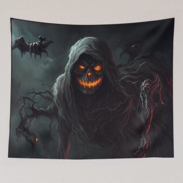 Item preview, Halloween scary ghost with evil skull designed and sold by JackFreestone.