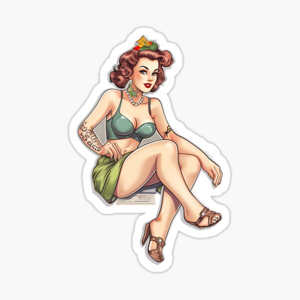 Alternative Pin Up Girls Porn - Tattoo Girl Pinup Stickers for Sale | Redbubble