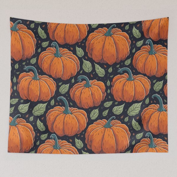 Item preview, Harvest Harmony: Whimsical Pumpkin Pattern designed and sold by TheHandanShop.