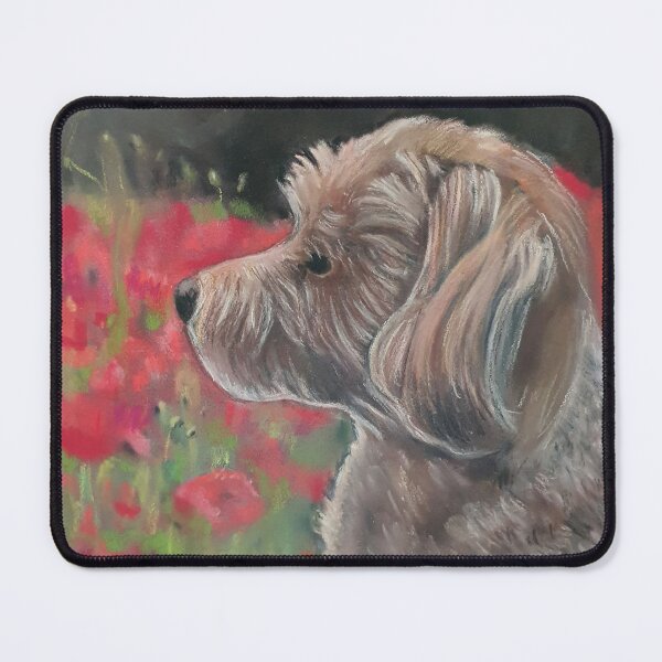 Item preview, A drawing of my dog in poppies designed and sold by JessicaKeegan.