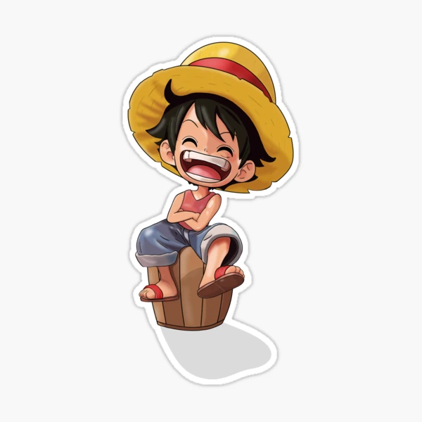 Young Luffy on Barrel Sticker for Sale by AnimeArtifacts