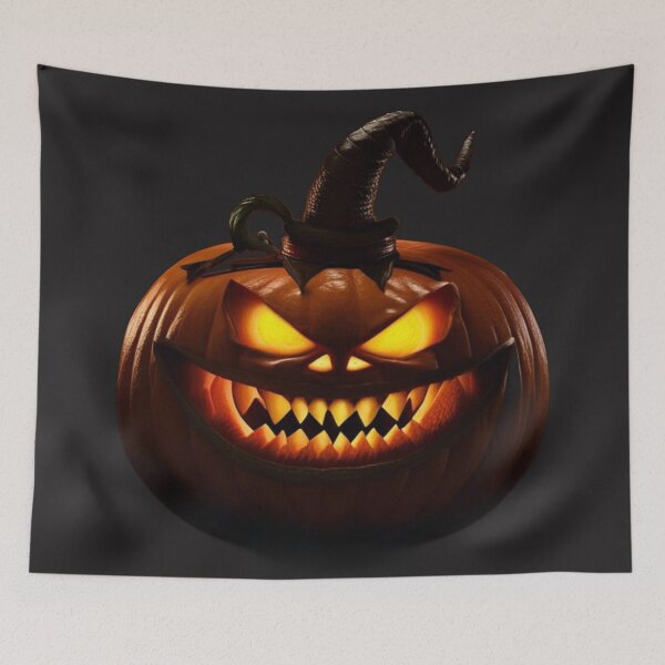 Item preview, Halloween evil pumpkin with Devil horn designed and sold by JackFreestone.