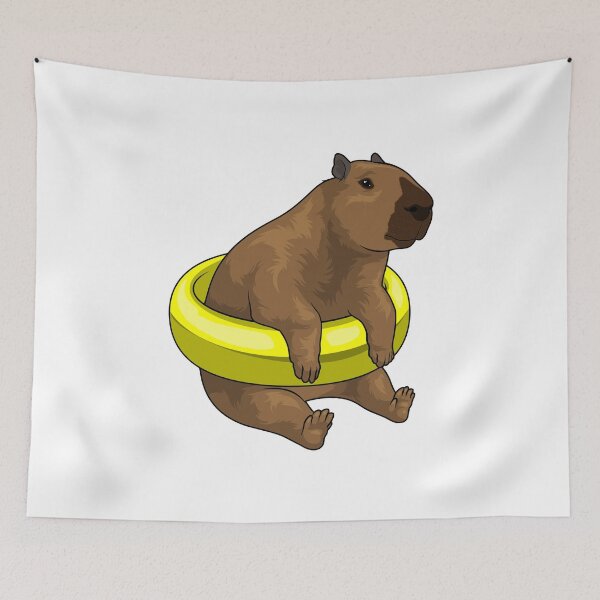Item preview, Capybara Swimming Lifebuoy designed and sold by Snabdesign84.