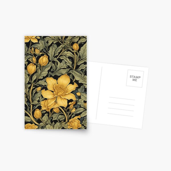Item preview, Yellow Ginger pattern, William Morris style designed and sold by NouveauEra.