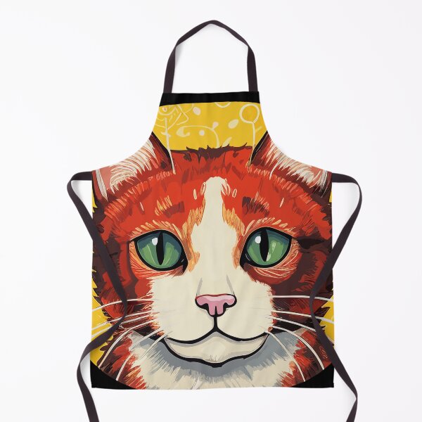 Item preview, Red cat on yellow background designed and sold by TheFrenchVegan.