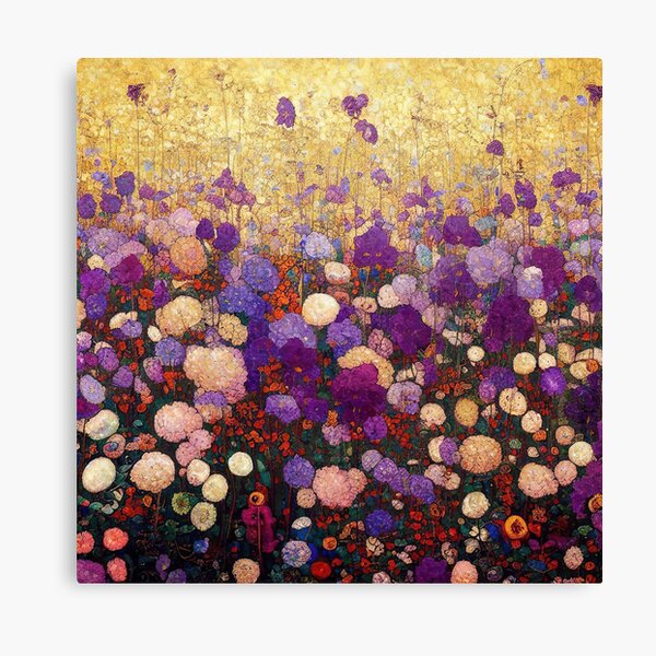 Aperçu de l'œuvre Jardin de fleurs violettes Gustav Klimt créée et vendue par maniacfitness.