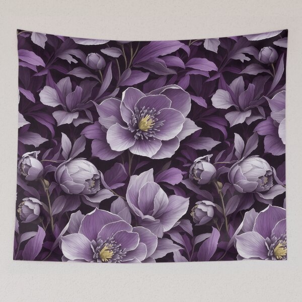 Item preview, Hellebore Black pattern in Art Noveau style designed and sold by NouveauEra.