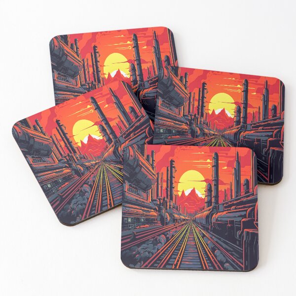 Item preview, Cyberpunk City Train Tracks designed and sold by AfroMatic.
