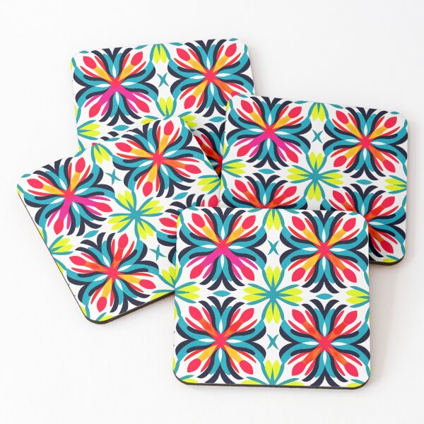 Item preview, Modern floral design inspired by pop art and rococo motifs designed and sold by Pflugart.