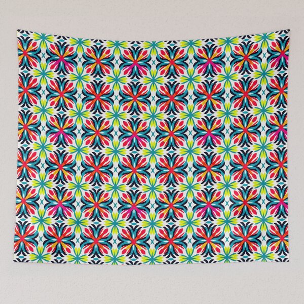 Item preview, Modern floral design inspired by pop art and rococo motifs designed and sold by Pflugart.