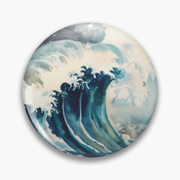 Item preview, Japanese tsumani watercolor painting  designed and sold by No-5.
