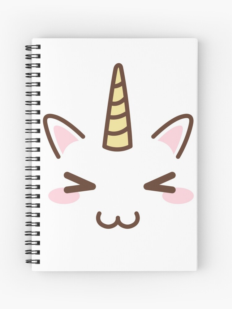Cuaderno de espiral «Kawaii Unicorn Face, camiseta de mujer, regalo de  unicornio, fiesta de cumpleaños de unicornio, amante del unicornio,  unicornio en colores pastel, equipo de kawaii, coleccionista de unicornios,  cara bonita»