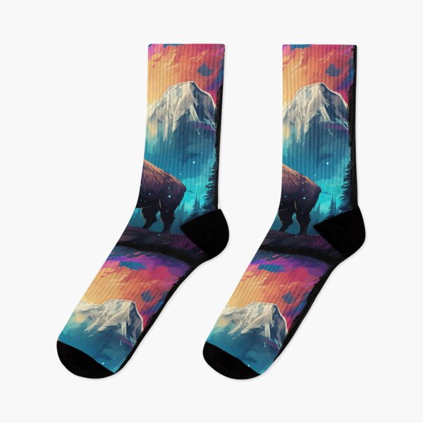 Item preview, Buffalo Northern Light Aurora Borealis Scenery Mountains Rivers Trees designed and sold by NLTees.