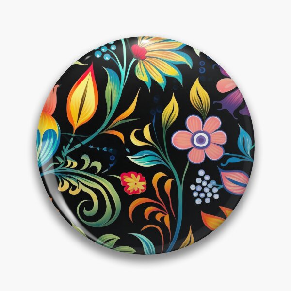 Item preview, Modern floral design inspired by pop art and rococo motifs designed and sold by Pflugart.