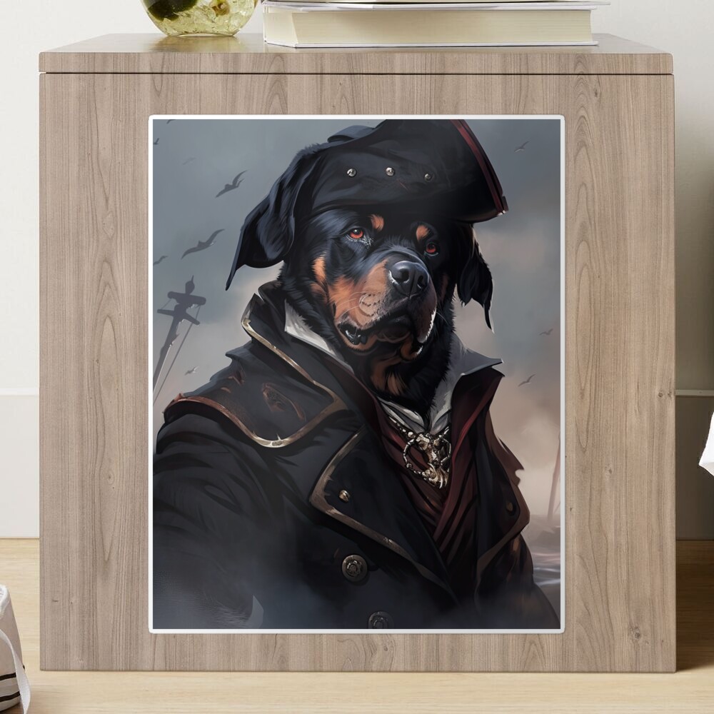 Dog Rottweiler in a rockabilly aesthetic | Art Board Print