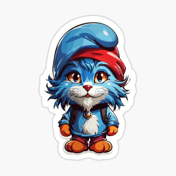 Smurf Cat Walking In Nature Sticker