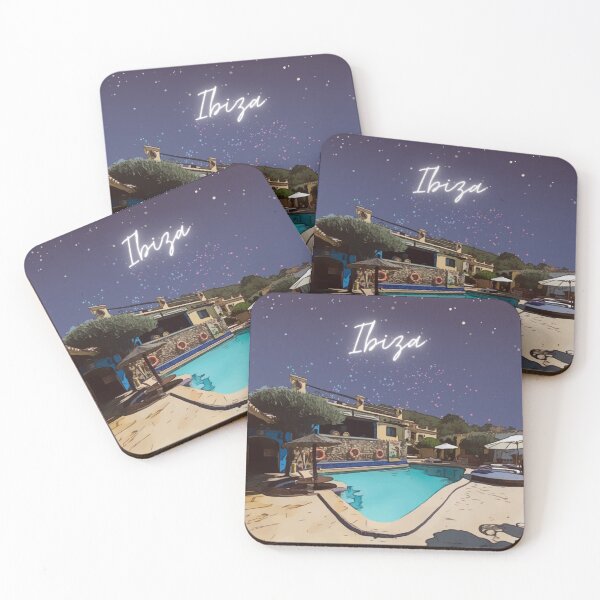Artikelvorschau, Pikes Ibiza Untersetzer entworfen und verkauft von Simply The West Prints.