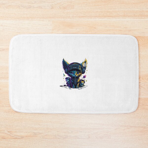 Item preview, Clipart of a cute cat wearing headphones.  designed and sold by Vegasstickers.