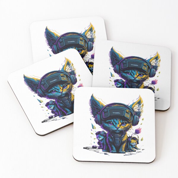Item preview, Clipart of a cute cat wearing headphones.  designed and sold by Vegasstickers.