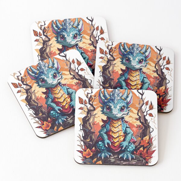 Item preview, blue dragon, children, drawing, small, adorable, forest designed and sold by Chemikal1993.