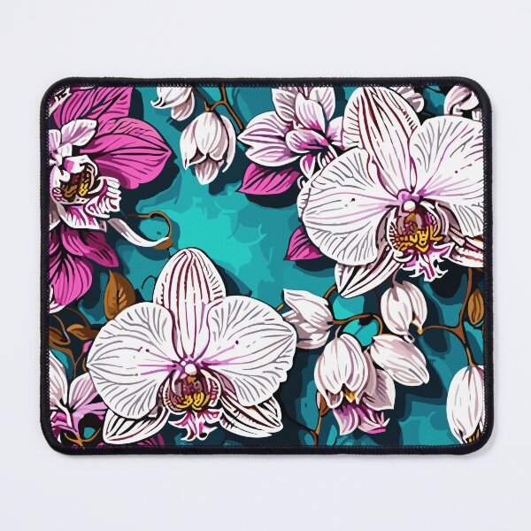 Item preview, Orchid Flower Floral Pattern on Teal designed and sold by GraphicsClub.