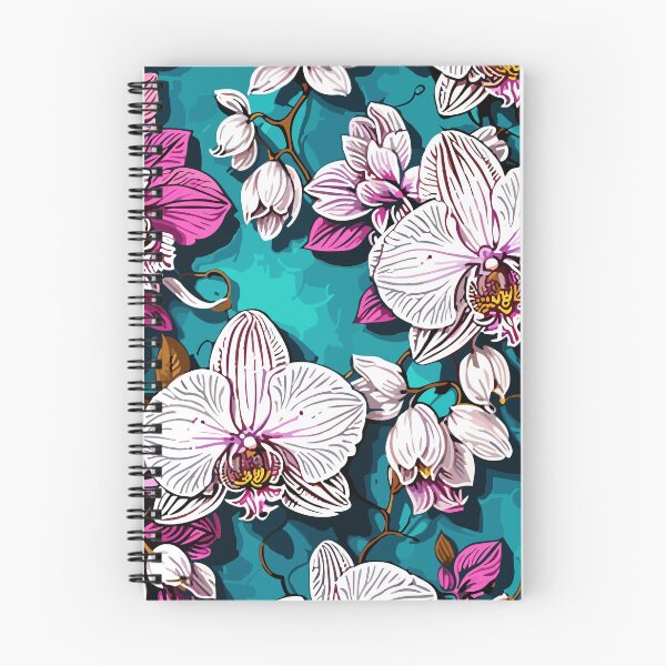Item preview, Orchid Flower Floral Pattern on Teal  designed and sold by GraphicsClub.