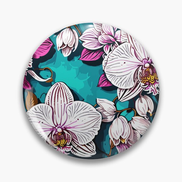 Item preview, Orchid Flower Floral Pattern on Teal  designed and sold by GraphicsClub.
