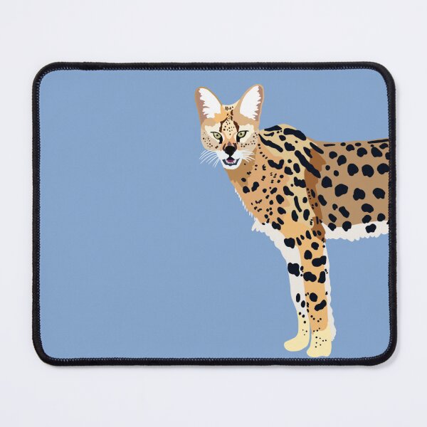 Item preview, S is for Serval,Serval Illustration – Elegant African Wild Cat Wildlife Art designed and sold by PrettylittlepastelUk.