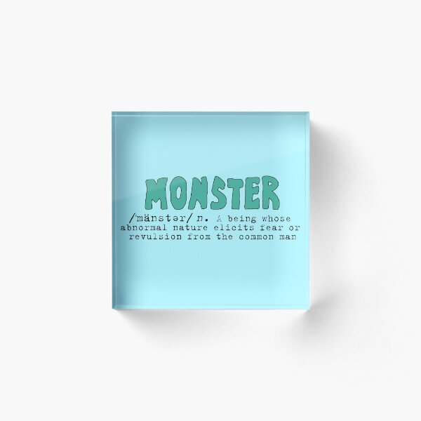 Monster Definition - Teal Acrylic Block