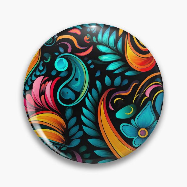 Item preview, Modern floral design inspired by pop art and rococo motifs designed and sold by Pflugart.