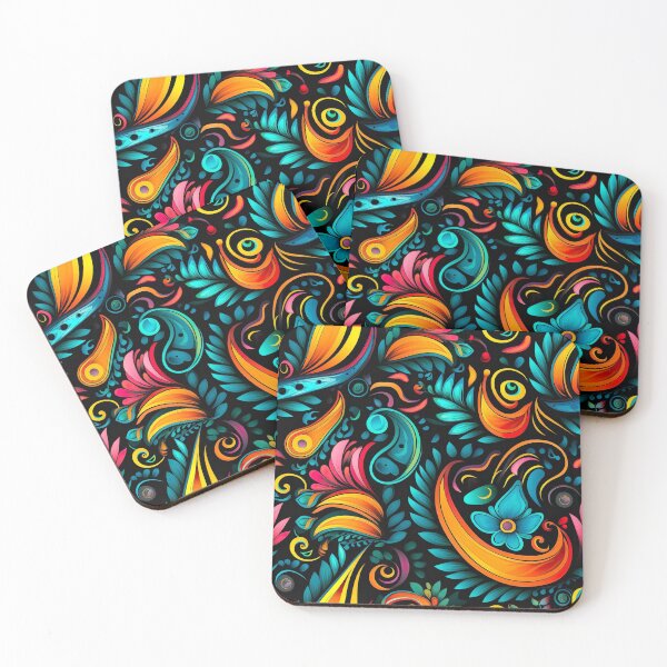 Item preview, Modern floral design inspired by pop art and rococo motifs designed and sold by Pflugart.