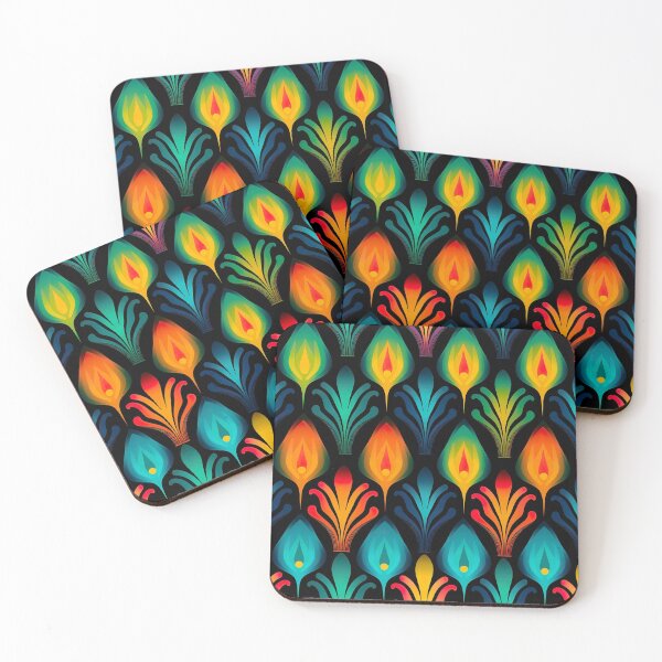 Item preview, Modern floral design inspired by pop art and rococo motifs designed and sold by Pflugart.