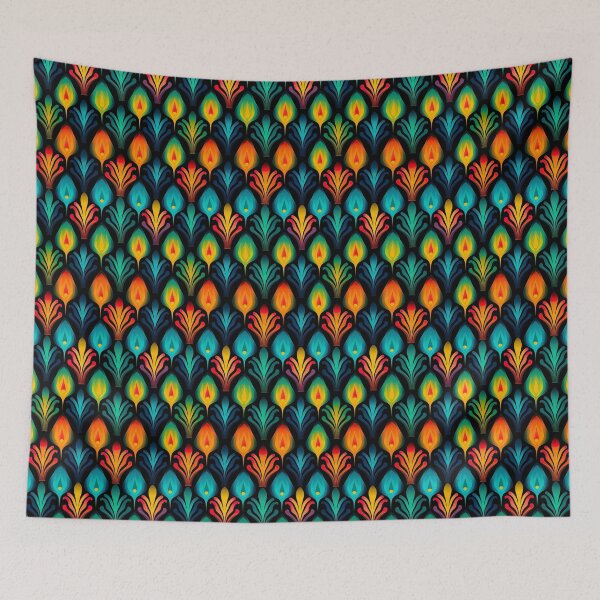 Item preview, Modern floral design inspired by pop art and rococo motifs designed and sold by Pflugart.