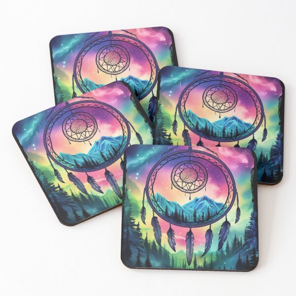 Item preview, Dreamcatcher Northern Light Aurora Borealis Scenery Mountains Rivers Trees designed and sold by NLTees.