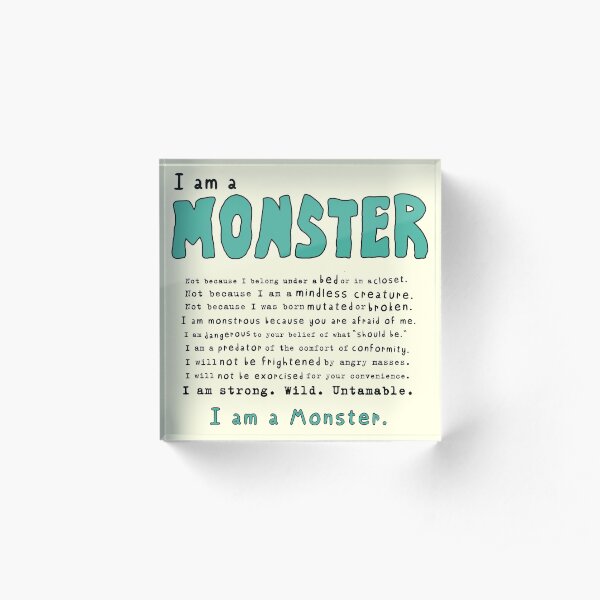 Monster Creed - Teal Acrylic Block