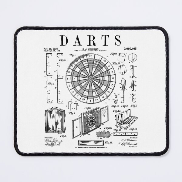 Item preview, Darts Player Dartboard Throwing Sport Vintage Patent Print designed and sold by GrandeDuc.